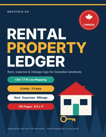 Cover of the Canadian Rental Property Ledger by Neatfold Co.